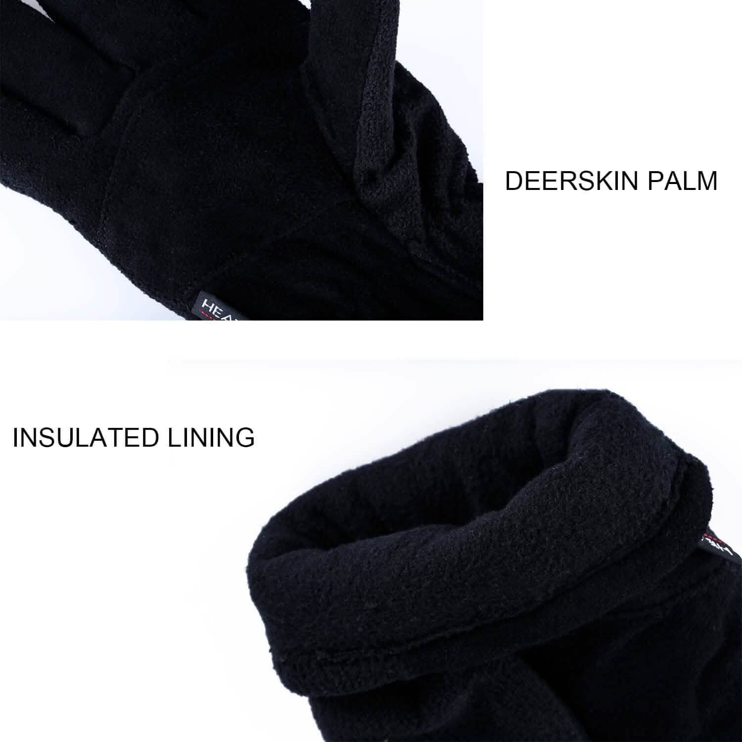 Winter Gloves Deerskin Suede Leather Palm -20¬∞F Cold Proof Work Glove